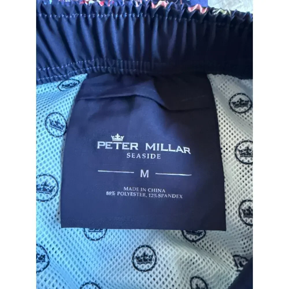 Peter Millar Seaside Mesh Liner Blue Shark Martini Swimtrunk Size M *EUC
